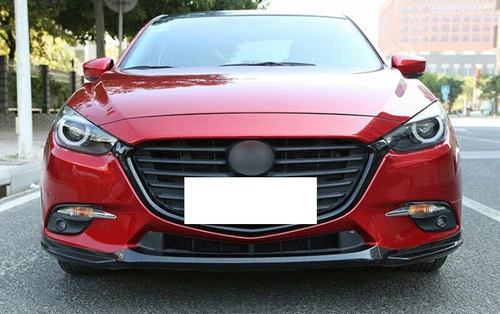 Para Mazda 3 Axela 2017-18 2 piezas negro brillante parrilla delantera tiras cubierta moldura  - Imagen 5 de 6