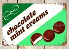 home decor Clarnico chocolate mint creams carton 1975 metal tin sign
