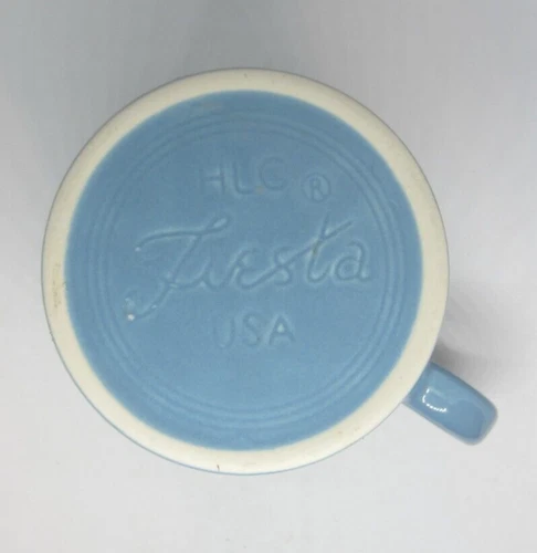 Fiesta Fiestaware  Blue Coffee Mug Cup Lead Free HLC Made in USA Ring