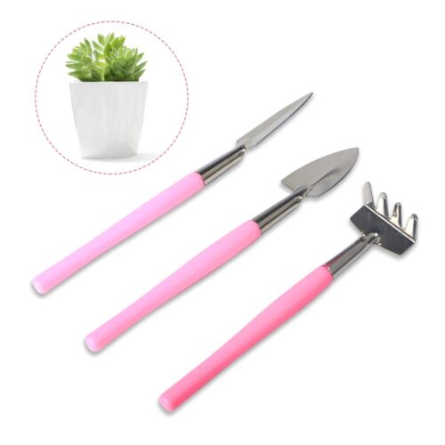 Mini Gardening Tools, 3Pcs Stainless Succulent Tools Kit Shovel Rake Trowel, ...