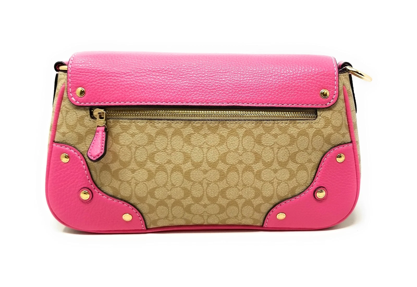 Borsa a tracolla Coach donna Millie in tela firmata colorblock IM Kaki Petuni