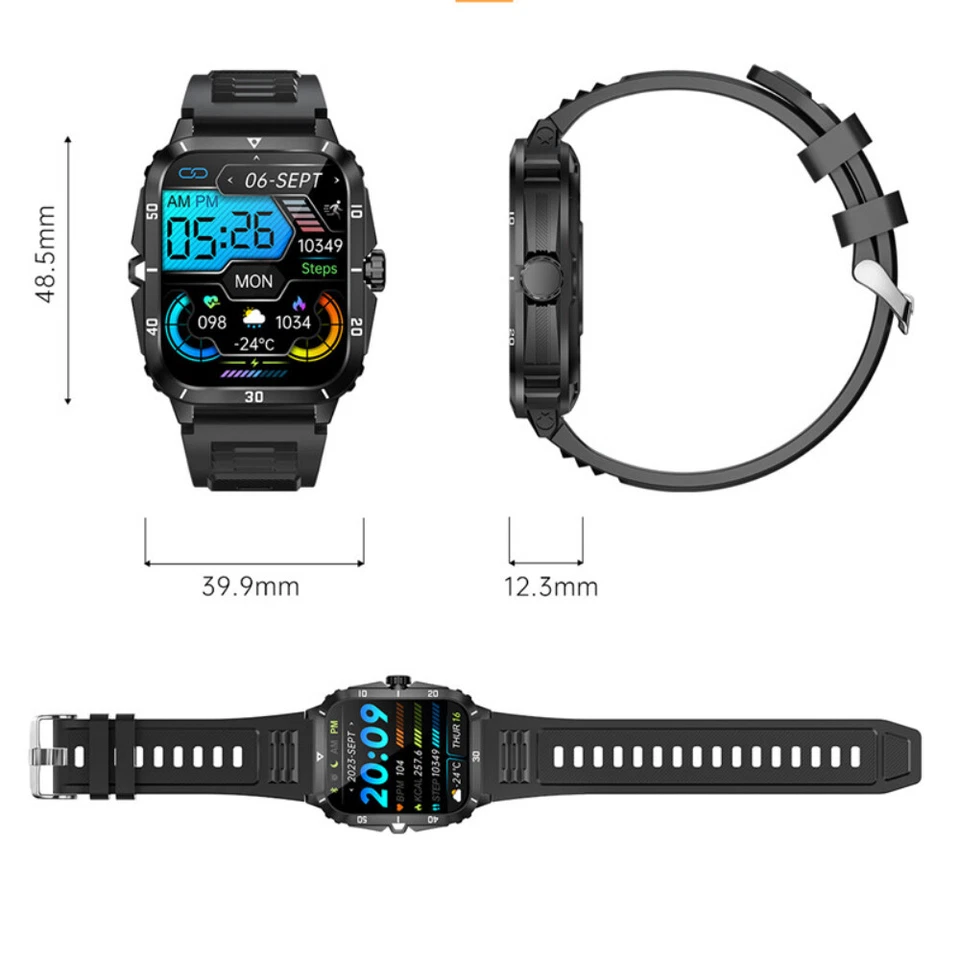 Military Smart Watch Men's (Call Receive/Dial) Rugged Tactical Fitness Tracker - Image 2 of 4