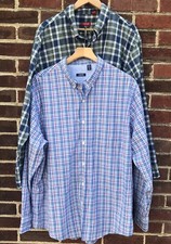 Lot 2 IZOD Lightweight Collared Long Sleeve Casual Button Down Shirt XLarge XL