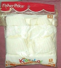 Infant Baby Girl Rare Collectible Vintage 4 Prs Ribbed Cuffed Socks Sz 0-9 Mths