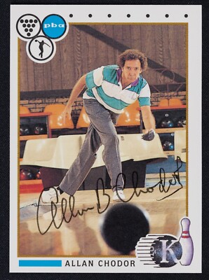 Allan Chodor Signed 1990 Kingpins Bowling Card #5 -  PBA Bowler Auto