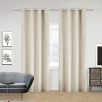 2X Vorhang Verdunkelung ÖSen Gardinen Blickdicht Deko CrèMe 245X135 Cm 0073BCL-2