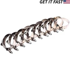 10X 57mm-65mm 304 Stainless Steel T-Bolt Clamp For ID: 2" 51mm Silicone Hose
