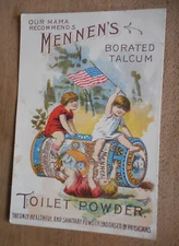 Mennen's Borated Talcum Toilet Powder Advertising Trade Card