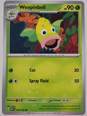 Weepinbell 070/165 NM / M - 151 Scarlet Violet Pokemon Card