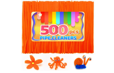 Crafts Pipe Cleaners Art Supplies Hand Eye Coordination Color Perception Orange