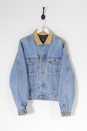 Vintage Lee Foderato Giacca di Jeans Blu Medio (L) | eBay