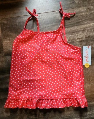 Cat & Jack Size XL 14 girls Swimming Suit Top Red With Stars New With Tags