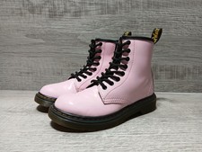 Dr. Martens Kids 1460 J Pink Patent Leather Lace-Up Ankle Boots Size 1