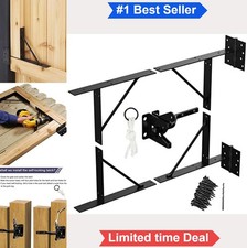 Gate Anti Sag Kit Heavy Duty 120 Lbs Wooden Fence Steel Brackets Hinges Latch