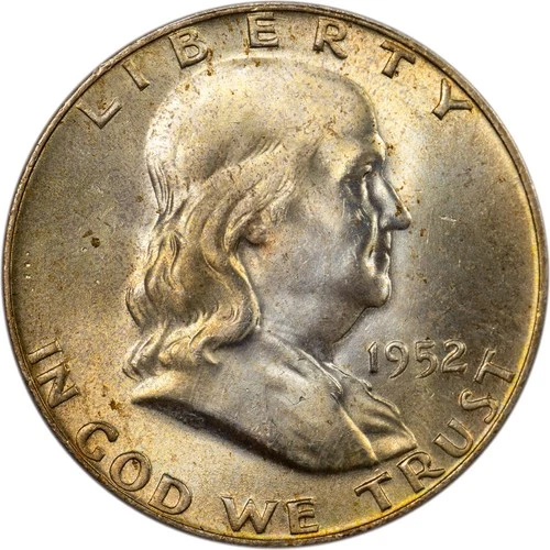 1952-D Franklin Half Dollar - PCGS MS65 FBL - Original Mint Set Toned GEM!