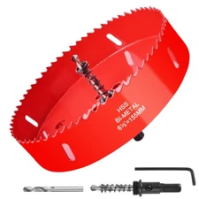 6-1/8Inch / 155mm HSS Bi-Metal Hole Cutter with Pilot Drill Bit, Hole Saw for...