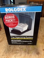 NEW Rolodex S-310C 250 Card Black Address  Telephone Organization System 1989