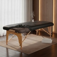 PU Leather Massage Table Cover Wipeable Vinyl Massage Spa Bed Cover 1 PCS Black
