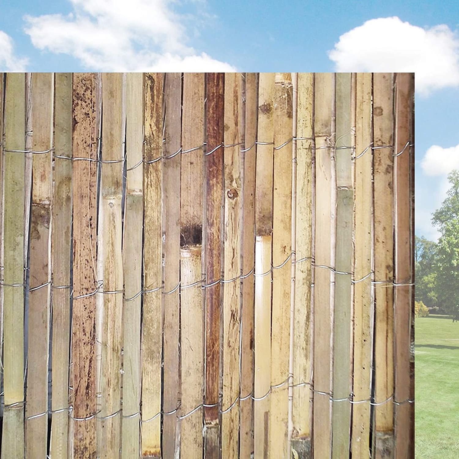 Bamboo Slatted Fence 1m x 4m - Durable Privacy Garden Screen