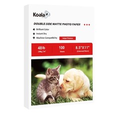 100 Sheets Koala DoubleSide Matte Photo Paper 8.5x11 Inch For Inkjet
