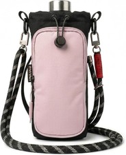 Water Bottle Holder with Strap - Crossbody Bottle Carrier Bag with Phone Pocket