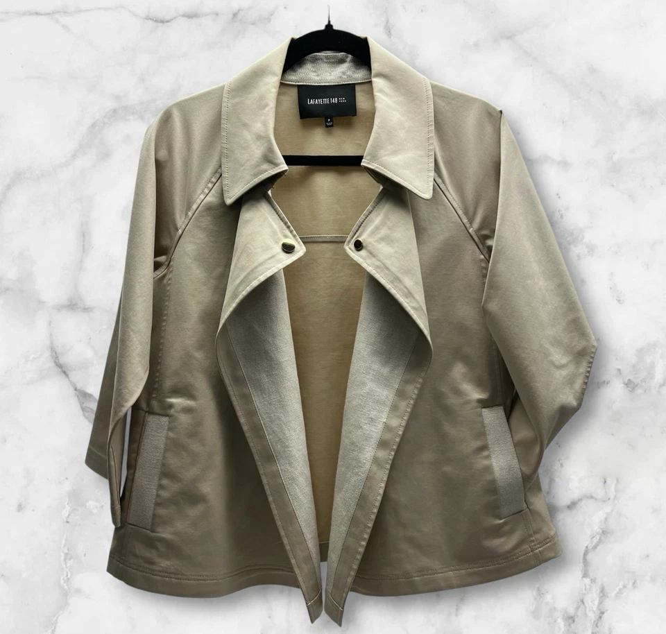 Lafayette 148 New York Jacket Skirt Suit Set Size 4 Midi Pencil Oversized Jacket - Image 2 of 4