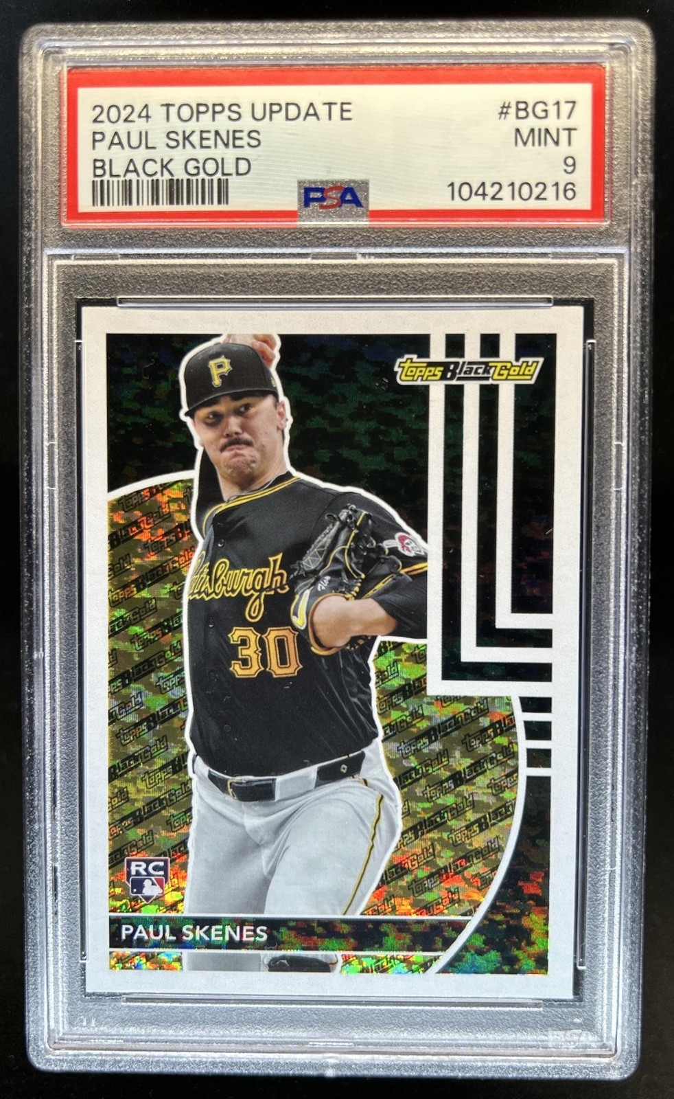 2024 Topps Update Paul Skenes Black Gold RC Rookie #BG-17 Pirates PSA 9