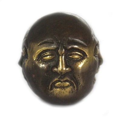 Messing Figur Buddha 4 Gesichter 4.5 cm Messing Handarbeit Indonesien Deko