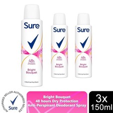 Image of Sure Women Motion Sense Antiperspirant Deodorant, Bright Bouquet, 3 Pack, 150ml