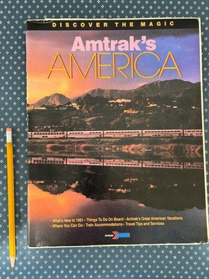 1991 Amtrak s America Travel Brochure System Map Timetable Vintage Rail