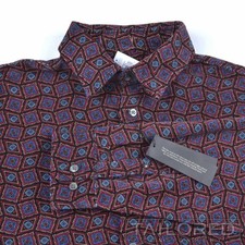 NWT - BANANA REPUBLIC Red Geometric Cotton Mens Casual Dress Shirt - MEDIUM