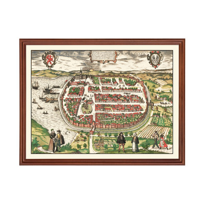 Old Map of Barth 1593 - Vintage Germany Art Wall Decor Print