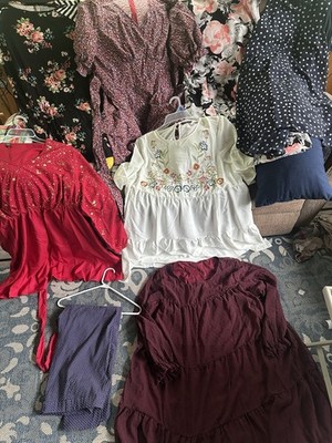 Mixed Lot Of Shein Dresses Long Sleeve Floral Garden party New And Used Red  3XL