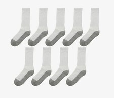 Jefferies L79806 Kids 9 Pack Seamless Sport Crew Half Cushion Socks Size M