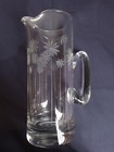 Elegant KROSNO Hand Made Frosted Etched Daisy Glass Water Pitcher 25cm Poland