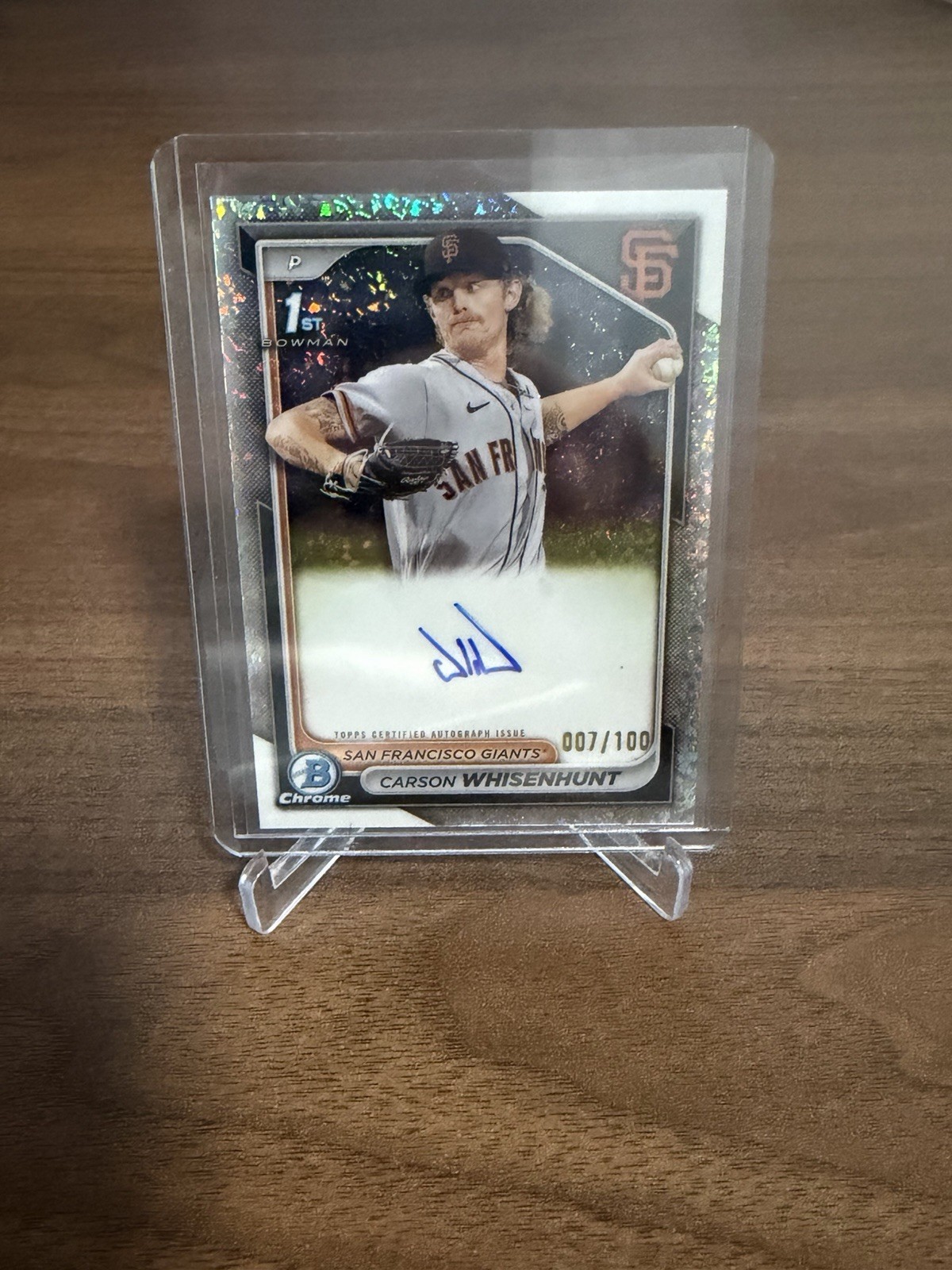 2024 Bowman Chrome - Carson Whisenhunt 1st Auto Mini-Diamond Refractor /100