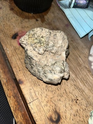 Gold Ore Quartz Rock Mineral Specimen with Visible Gold