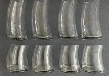 Set of 8 Libbey Curved Swerve Glasses 4 Each 4” Tall 12 oz, 6.25” Tall 16 oz
