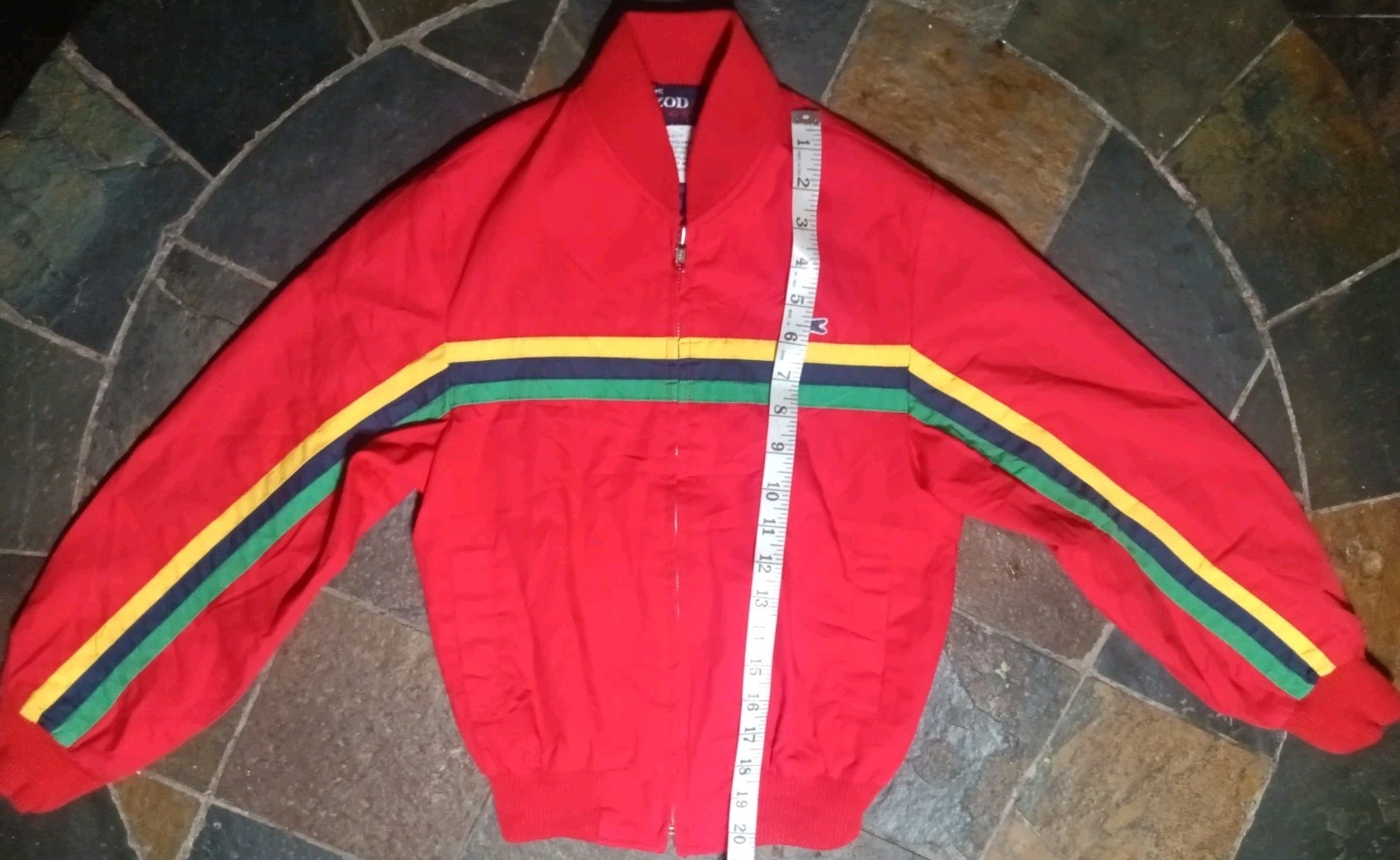 Vintage 80’s Lacoste Izod Kids Size 12 Track Jacket Red Multiclr Stripe Full Zip thumbnail 3