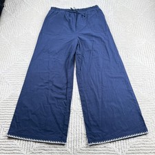 a loves a Wide Leg Pants Girls XL Navy Linen Boho Coastal Nautical Beach Resort