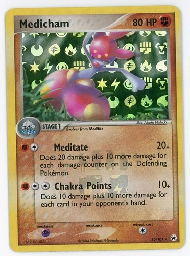 Pokemon - Medicham - 10/101 - Holo Rare -*HOLO SYMBOLS* - EX Hidden Legends - NM