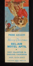 1960s Merry Christmas Bel-Air Motel Apts. Eliza Lewis MacArthur Bl. Oakland CA