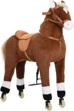 Kids Ride-on Walking Horse with Easy Rolling Wheels, Soft Huggable Body, & a ...