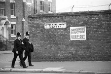 Police officers on Upper Parliament Street in Toxteth Liverpool in- Old Photo