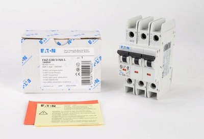 FREE SHIPPING BRAND NEW IN BOX EATON FAZ-C30-3-NA-L30 A 240 VAC VDC USA SELLER