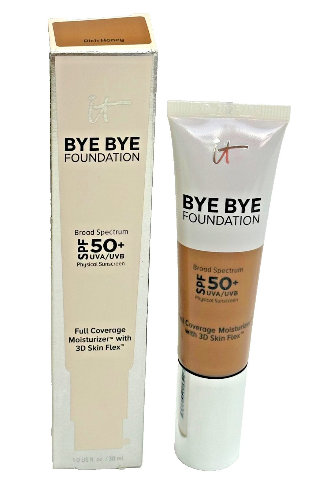 IT BYE BYE FOUNDATION SPF 50+ FULL COVERAGE MOIST 1 oz Rich Honey 3D SKIN FLEX