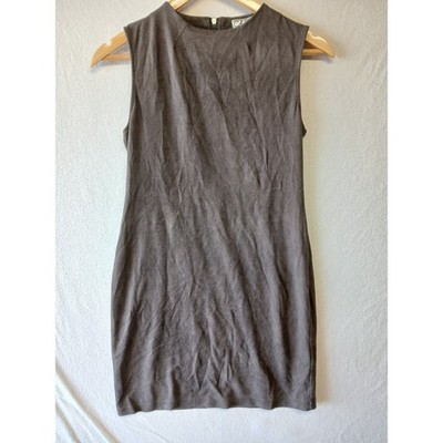 Chloe k mini faux suede dress bodycon country size small brown old money