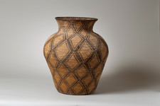 Large Apache Coiled Olla, Interlocking Diamond Design Circa 1900