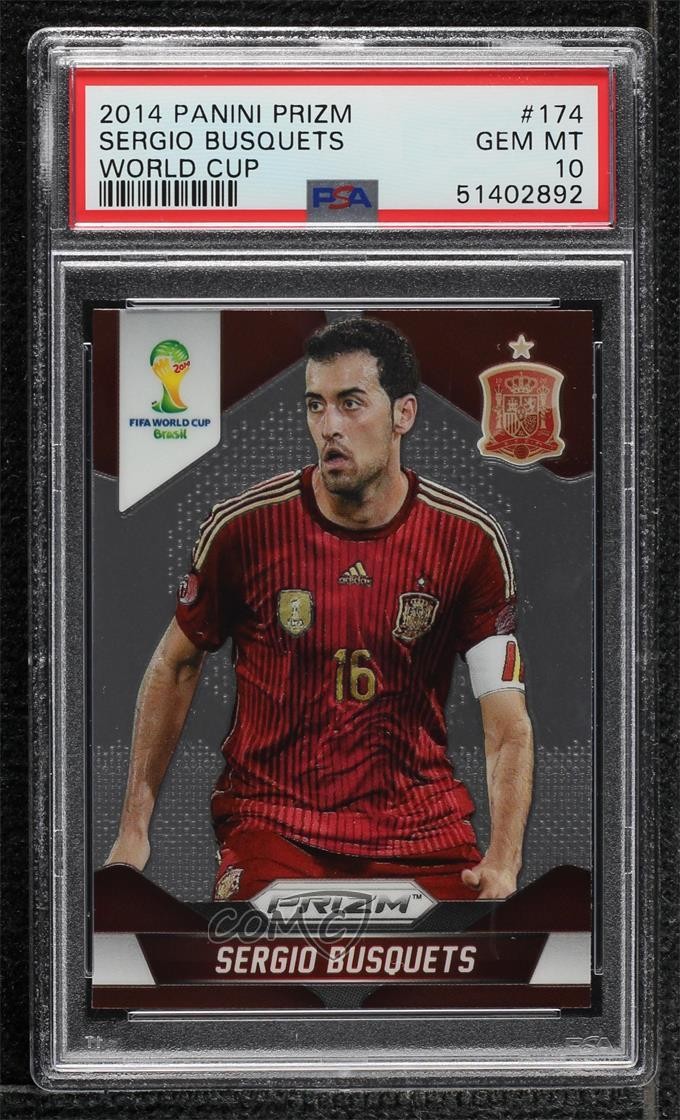 2014 Panini Prizm World Cup Sergio Busquets #174 PSA 10 GEM MT 00ur