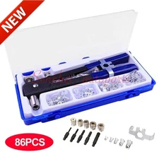 86PCS Rivet Nut Gun Kit Rivnut Setting Tools Nut Setter Tool Hand Blind Riveter